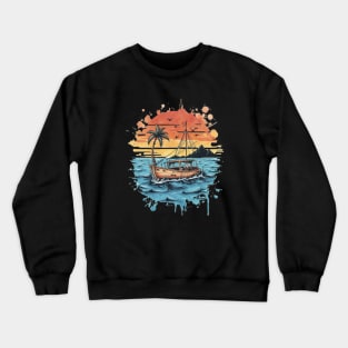 Boat Beautiful Boat Vintage Sea Crewneck Sweatshirt